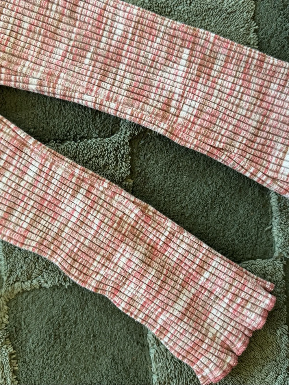 Cotton On Pink and White Ribbed Knit Kids Pajama Set